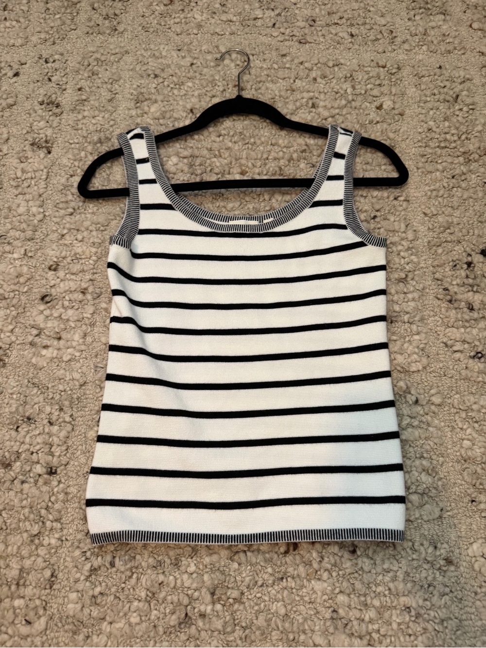 Cyrus Black & White Striped Scoop-Neck Tank